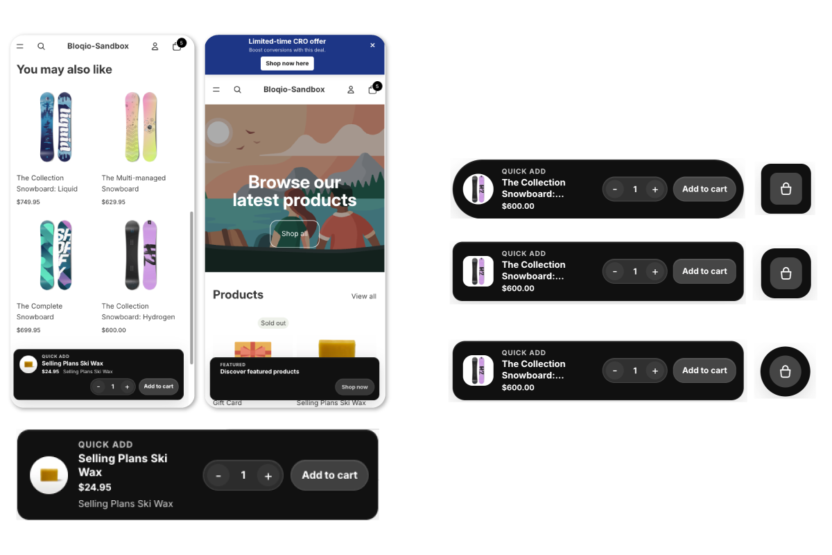 Interfaces Bloqio Holoform adaptadas a distintas pantallas