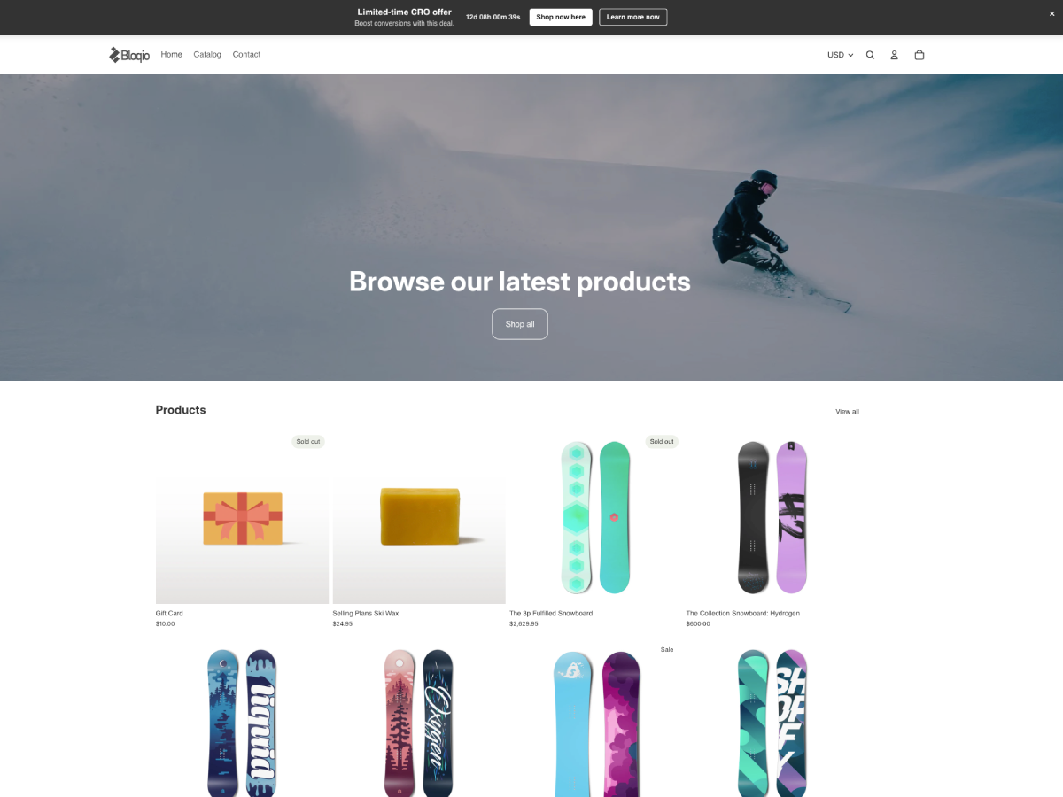 Vista de Prometeo, top bar CRO para Shopify