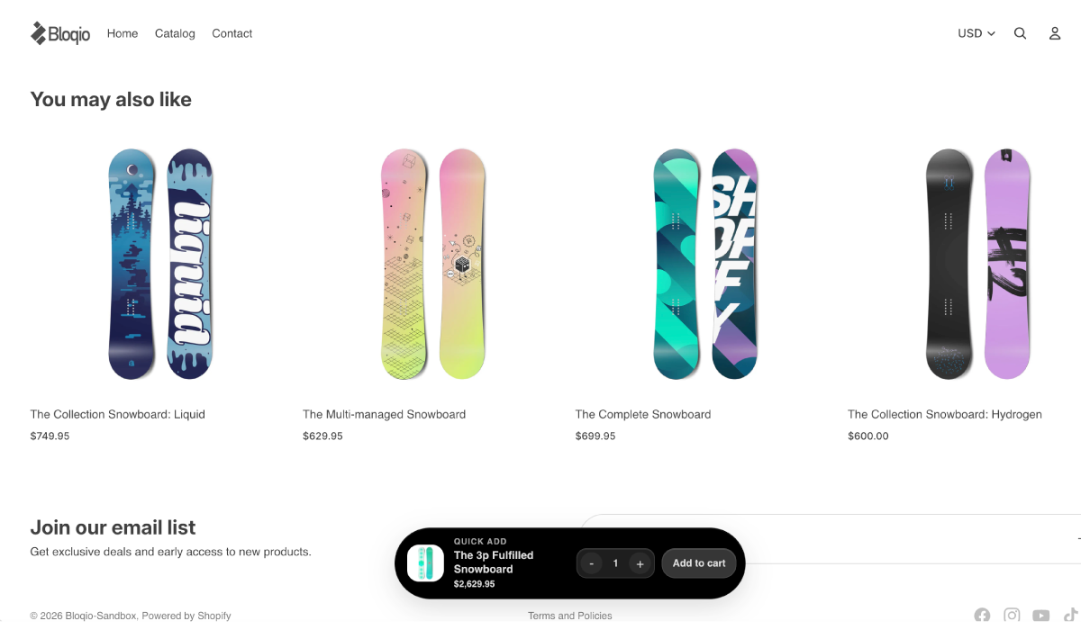 Sticky bar en escritorio: captura de ejemplo de Hermes en tienda.